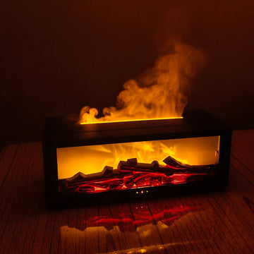 Flame Effect Aroma Humidifier with Fireplace Design