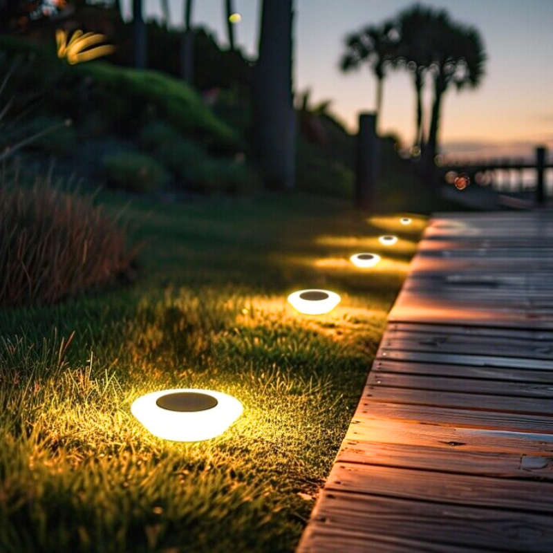 Recessed Solar Ground Lights | Waterproof LED Disk Lights for Lawn, Garden, and Pathway Decoration