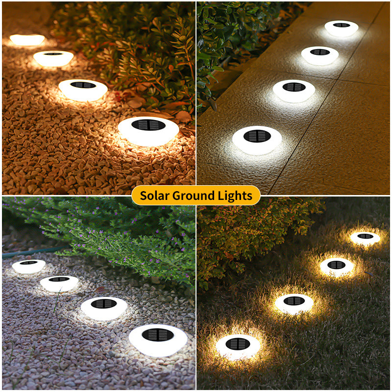 Recessed Solar Ground Lights | Waterproof LED Disk Lights for Lawn, Garden, and Pathway Decoration