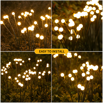 Solar Firefly Lights for Garden, Patio, and Balcony | Decorative Landscape Ambient LED Lawn Lights