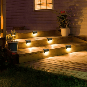 Solar Deck Lights | Waterproof Stair Rail Lights for Garden, Fence, Balcony, and Landscape Steps