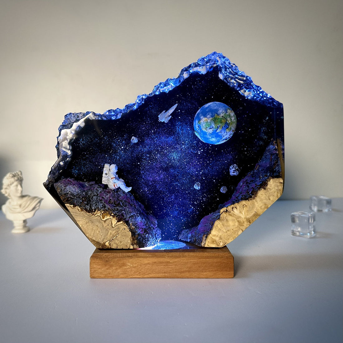 Universe Resin Lamp - Cosmic Space Starry Night Light