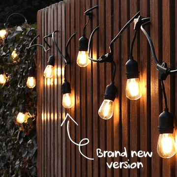 Solar Festoon Lights | Outdoor Patio, Garden, and Yard LED String Lights for Decorative Ambiance